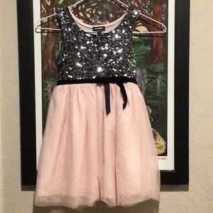 ZUNIE Lil Girls Sz 5 Pink w/Silver Sequins over Black - Lined over Net Skirting